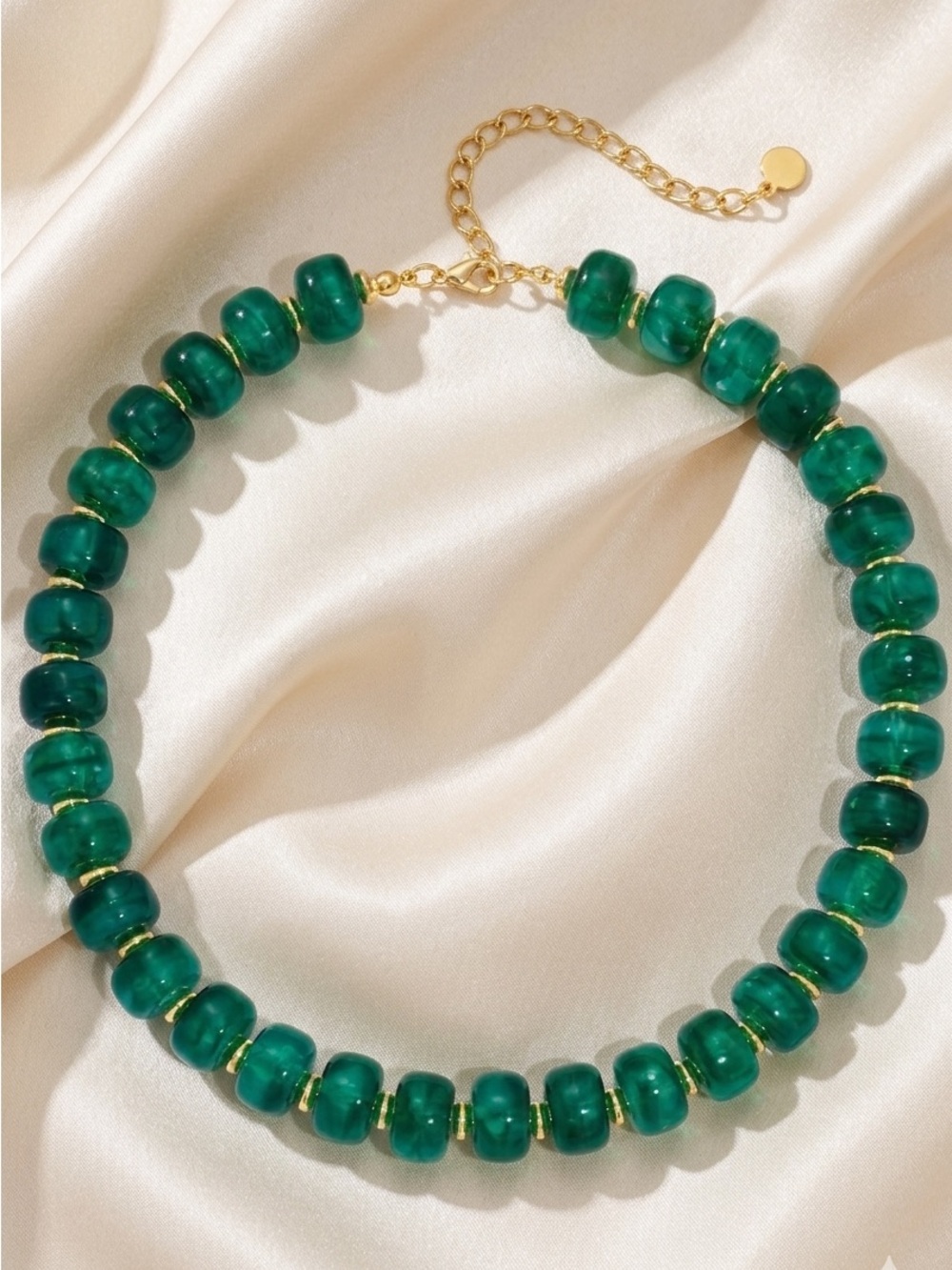 New! Green Dopamine Beaded Necklace - Picture 1 of 5